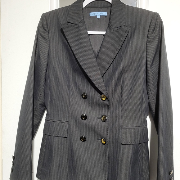 ANTONIO MELANI Jackets & Blazers - ANTONIO MELANI Charcoal Double-Breasted Blazer
